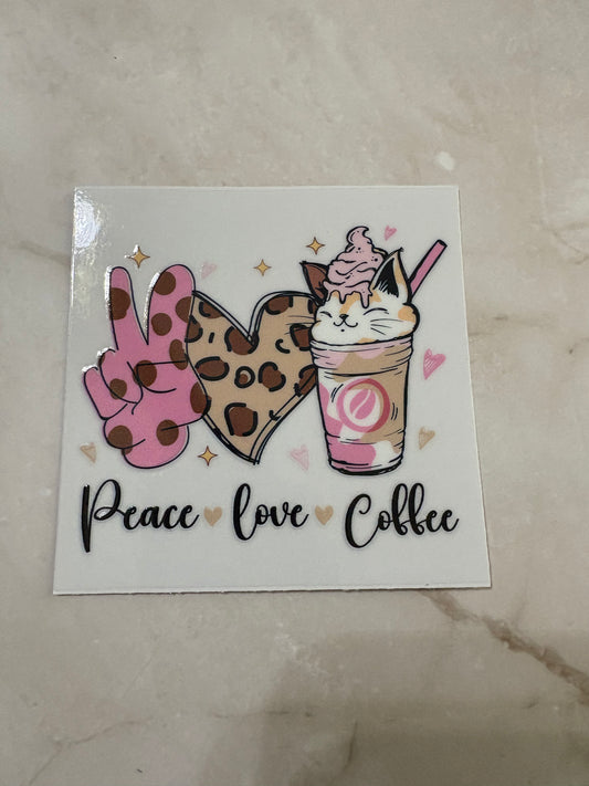 Peace  Love Coffee - Whimsical Cups