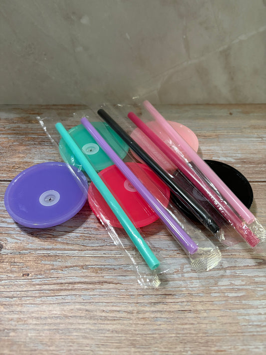 Colorful Acrylic Lid and Straw for 16oz Cups - Whimsical Cups