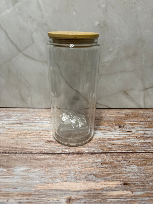 20oz Glass Snow Globe Tumbler with Bamboo Lid