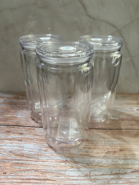 16oz Acrylic Snow Globe Tumbler (No Handle) - Whimsical Cups