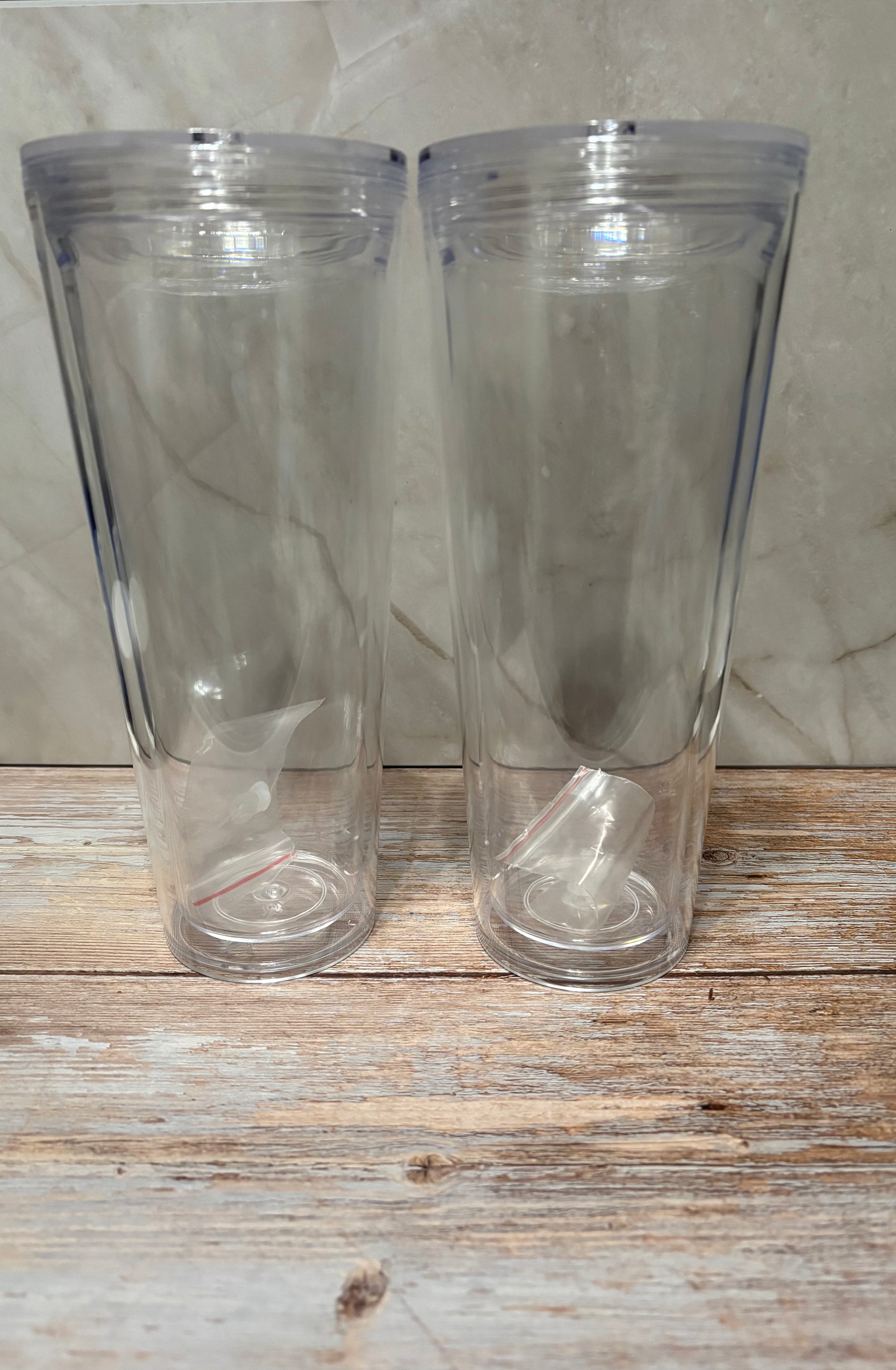 24oz Clear Snow Globe Tumbler (No Handle) - Whimsical Cups