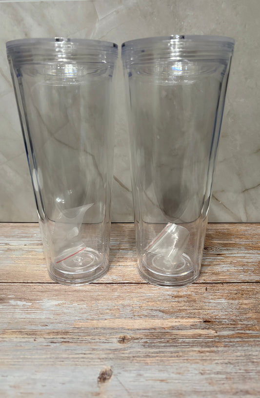 24oz Clear Snow Globe Tumbler (No Handle) - Whimsical Cups