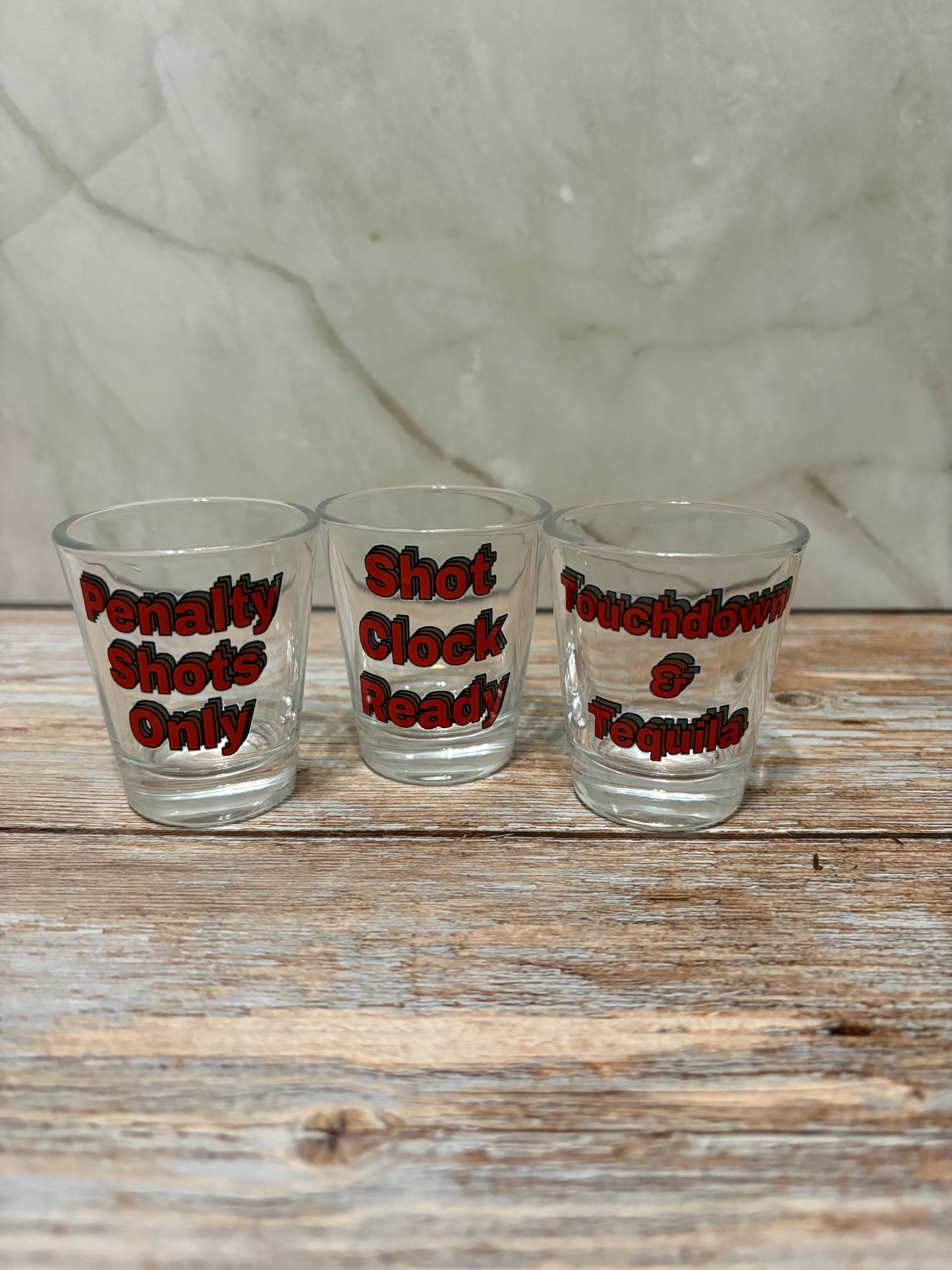 Sports Theme Set of 3 Shot Glasses