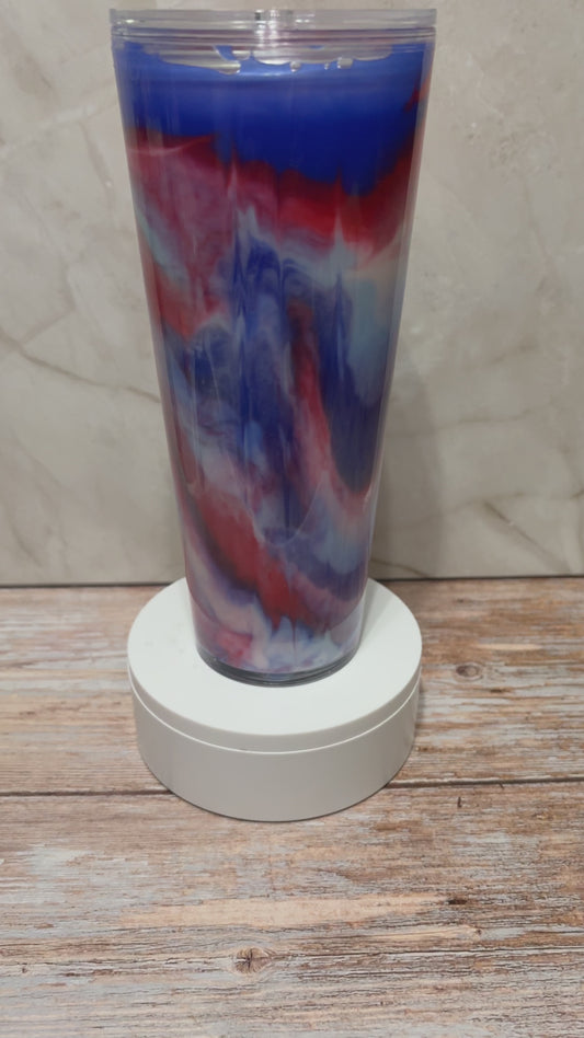 24oz Paint Swirl Snow Globe Tumbler- Add a wrap of your choice to your cart